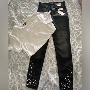 Express Jeans and White top